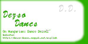 dezso dancs business card